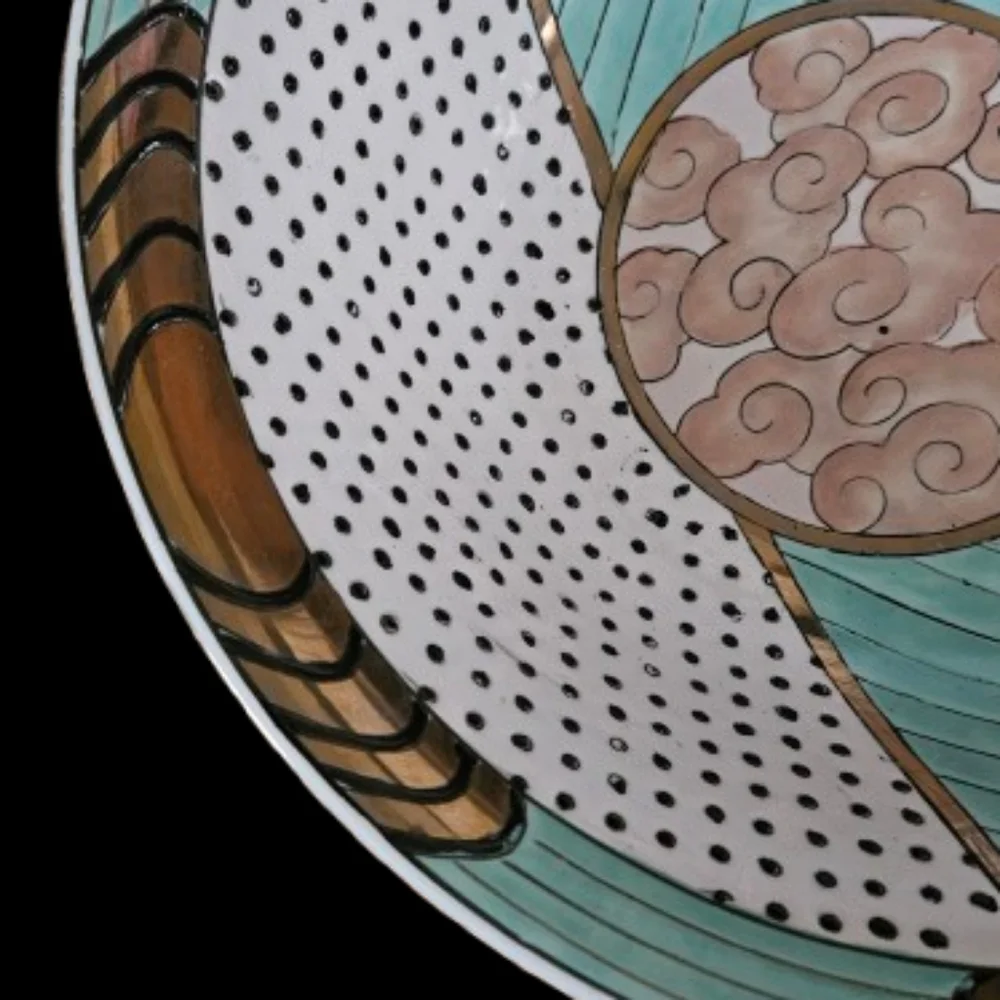 *Kinder Vintage Harris Bowl With Polkadots, Chinoiserie Chic Style
